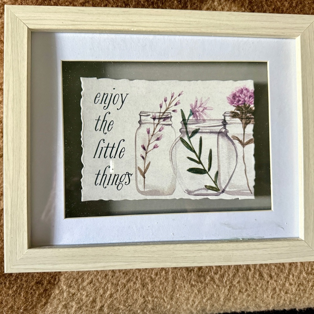 Floral Jar Art Print - Cream and Green